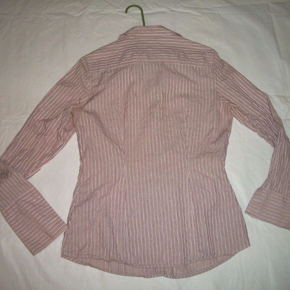 Banana Republic Red Stripe French Cuff Blouse M - Picture 2 of 2
